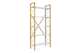 Bibliotecă Elysian, Diverse culori, 90x34x180 cm - Alb - Auriu | SKU: 241NRD1335 | Bibliotecă Elysian, 90x34x180 cm, varianta Alb - Auriu, produs pentru amenajarea locuinței, disponibil online în România la CasaMob