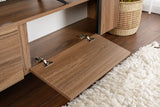 Comodă TV Serenity, Diverse culori, 180x30x50 cm - Venezia walnut - Negru | SKU: 241NRD1349 | Comodă TV Serenity, 180x30x50 cm, varianta Venezia walnut - Negru, produs pentru amenajarea locuinței, disponibil online în România la CasaMob