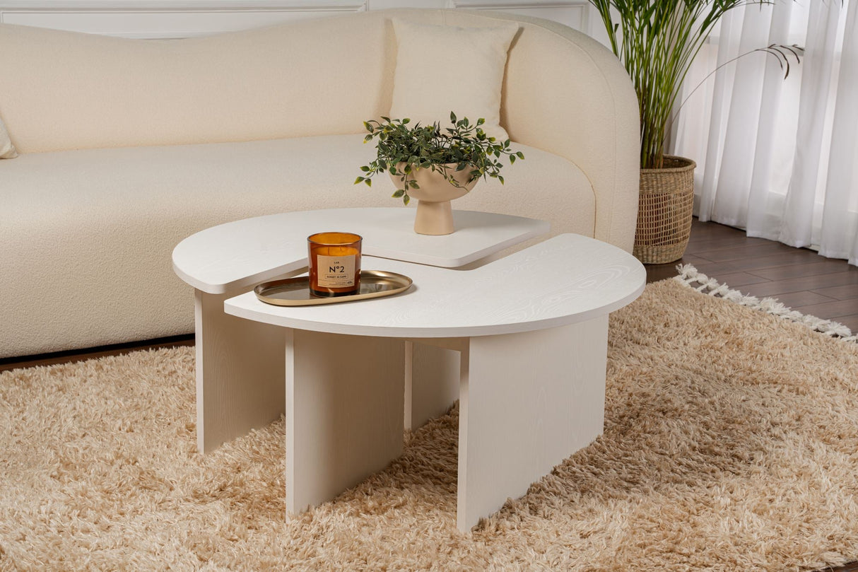Măsuță de cafea Moira, Diverse culori - Wood white | SKU: 241NRD1404 | Măsuță de cafea Moira, varianta Wood white, produs pentru amenajarea locuinței, disponibil online în România la CasaMob