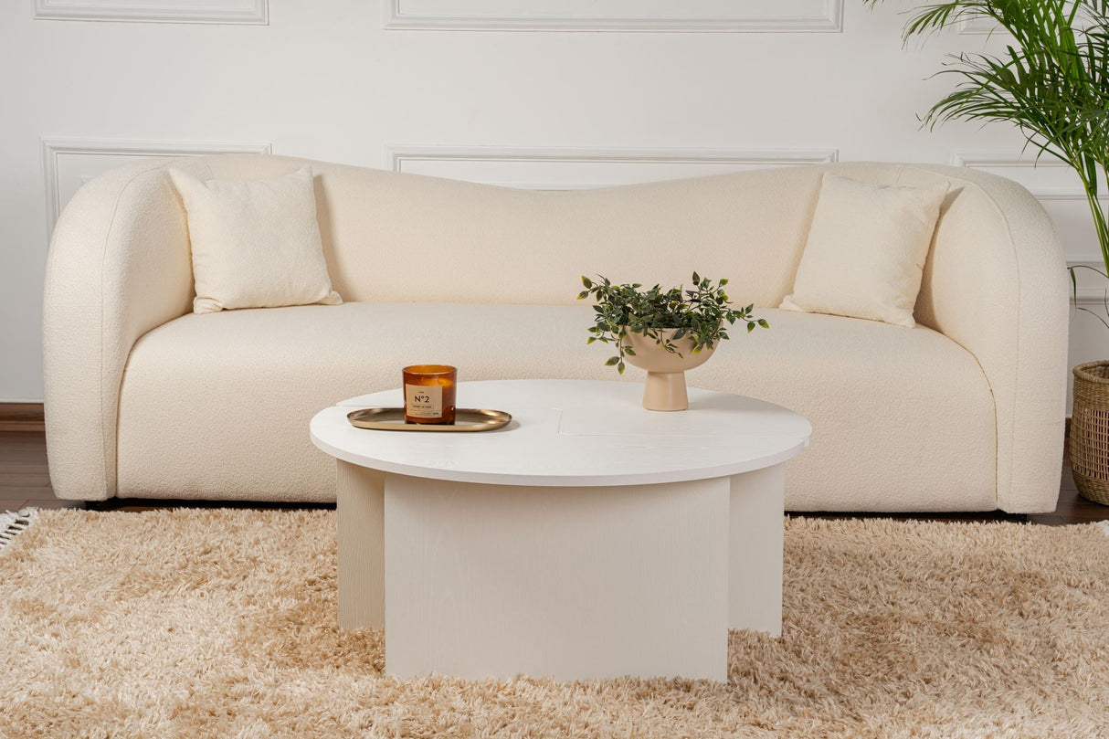 Măsuță de cafea Moira, Diverse culori - Wood white | SKU: 241NRD1404 | Măsuță de cafea Moira, varianta Wood white, produs pentru amenajarea locuinței, disponibil online în România la CasaMob