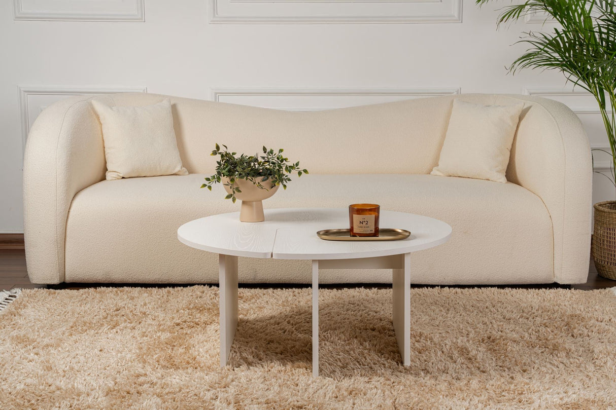 Măsuță de cafea Moira, Diverse culori - Wood white | SKU: 241NRD1404 | Măsuță de cafea Moira, varianta Wood white, produs pentru amenajarea locuinței, disponibil online în România la CasaMob