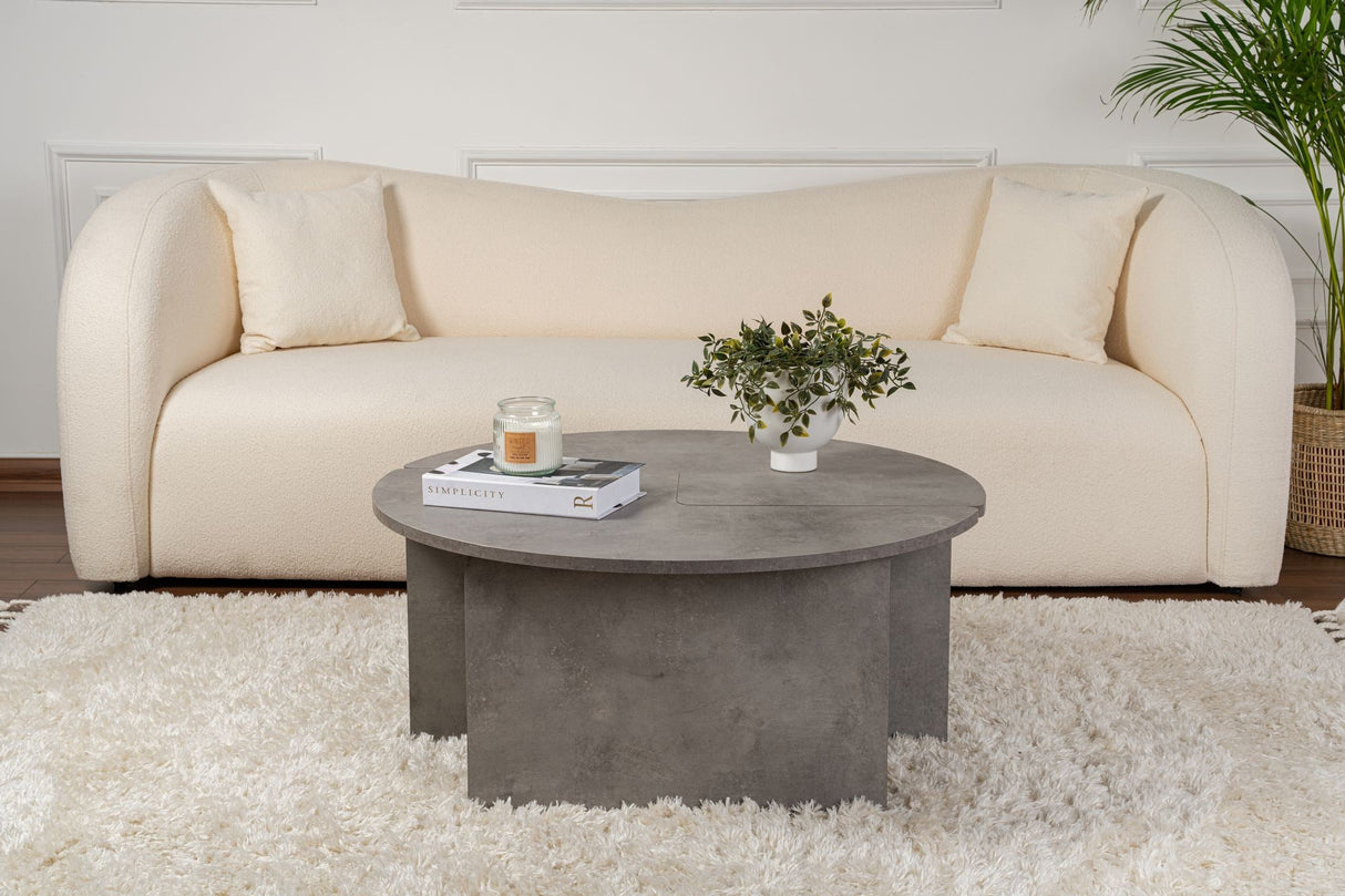 Măsuță de cafea Moira, Diverse culori - Concrete grey | SKU: 241NRD1407 | Măsuță de cafea Moira, varianta Concrete grey, produs pentru amenajarea locuinței, disponibil online în România la CasaMob