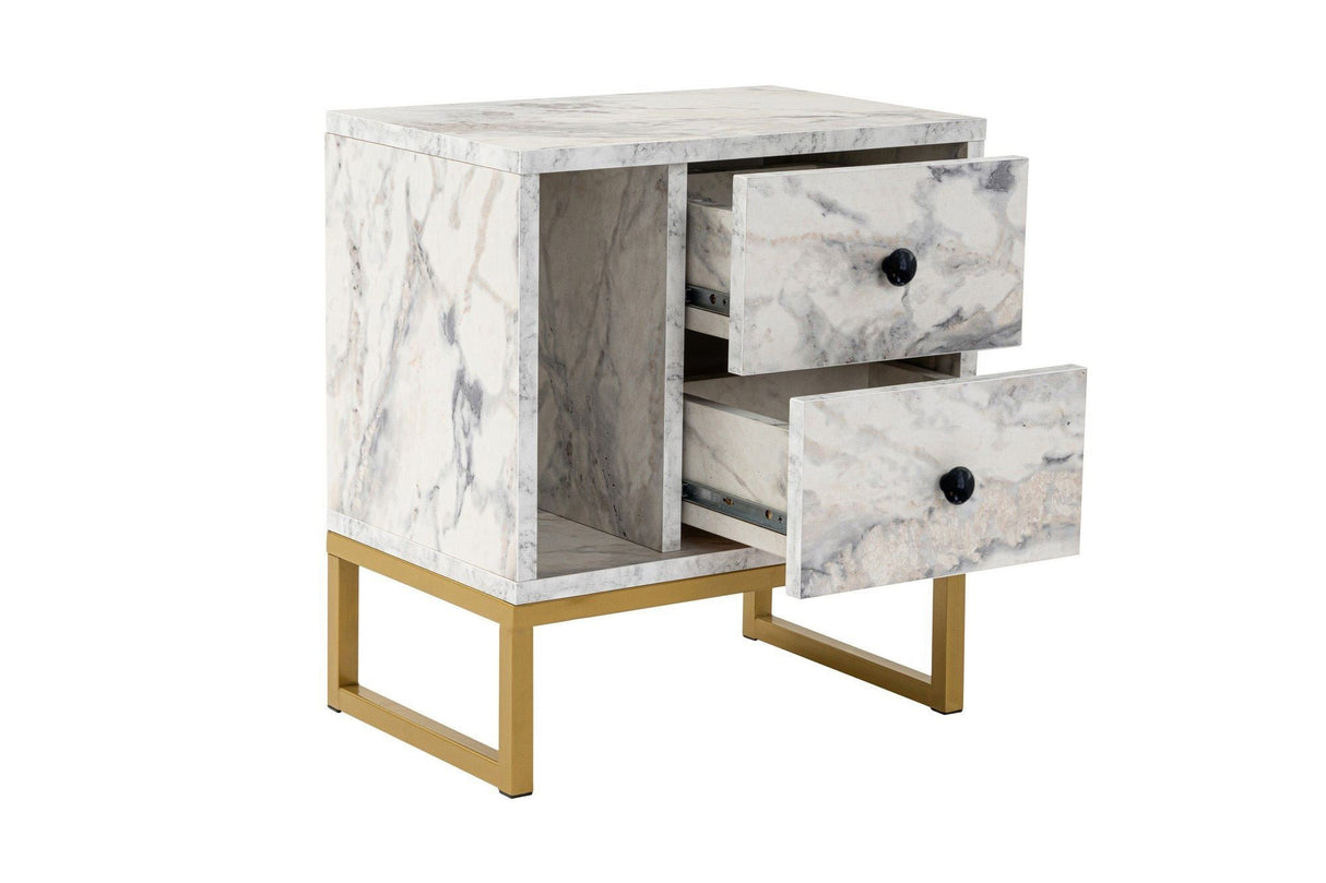 Noptieră Glimmer - Fressia, Diverse culori, 45x30x50 cm - Freesia marble - Auriu | SKU: 241NRD1409 | Noptieră Glimmer - Fressia, 45x30x50 cm, varianta Freesia marble - Auriu, produs pentru amenajarea locuinței, disponibil online în România la CasaMob