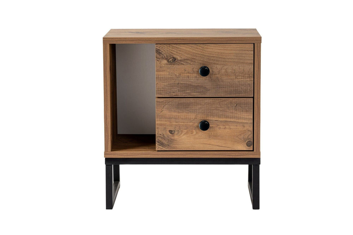 Noptieră Glimmer, Diverse culori, 45x30x50 cm - Pin atlantic - Negru | SKU: 241NRD1413 | Noptieră Glimmer, 45x30x50 cm, varianta Pin atlantic - Negru, produs pentru amenajarea locuinței, disponibil online în România la CasaMob