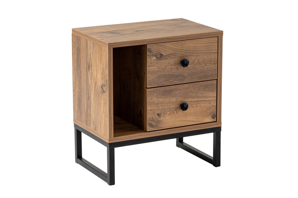 Noptieră Glimmer, Diverse culori, 45x30x50 cm - Pin atlantic - Negru | SKU: 241NRD1413 | Noptieră Glimmer, 45x30x50 cm, varianta Pin atlantic - Negru, produs pentru amenajarea locuinței, disponibil online în România la CasaMob