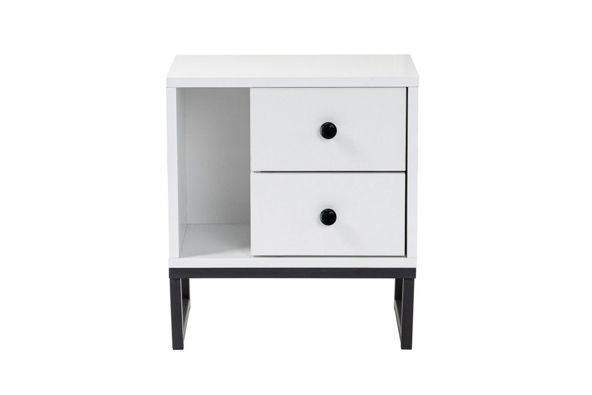 Noptieră Glimmer, Diverse culori, 45x30x50 cm - Alb - Negru | SKU: 241NRD1414 | Noptieră Glimmer, 45x30x50 cm, varianta Alb - Negru, produs pentru amenajarea locuinței, disponibil online în România la CasaMob