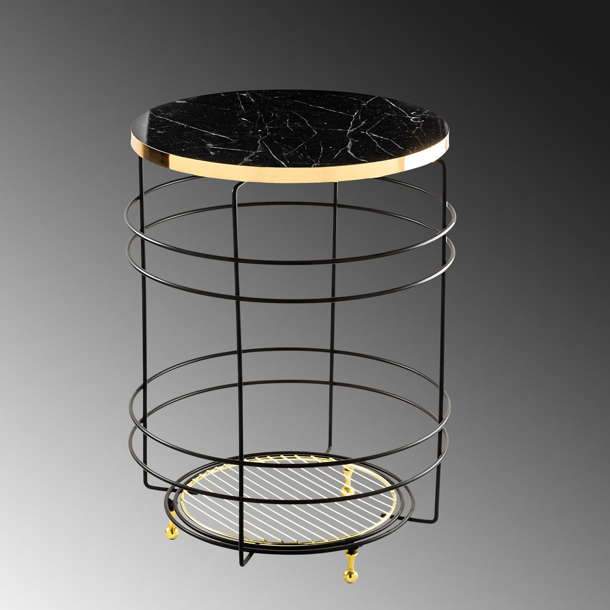 Măsuță de cafea Shb-006, Negru, Ø40x55 cm