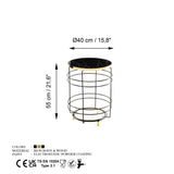 Măsuță de cafea Shb-006, Negru, Ø40x55 cm