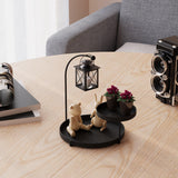 Accesoriu metalic decorativ Knıdos, Negru, 25x28x21 cm
