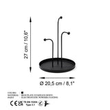 Accesoriu metalic decorativ Leros, Negru, 21x27 cm