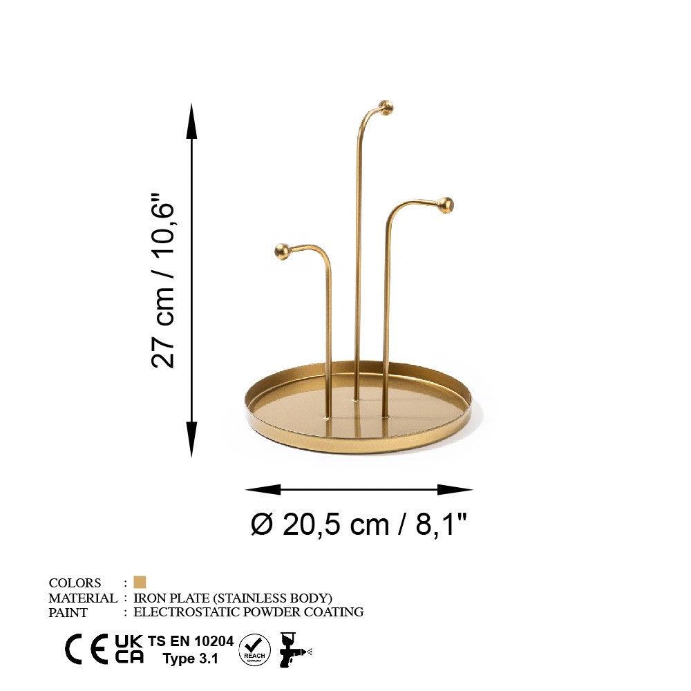 Accesoriu metalic decorativ Decorative Metal Accessory Modern 3, Aur, 21x27 cm