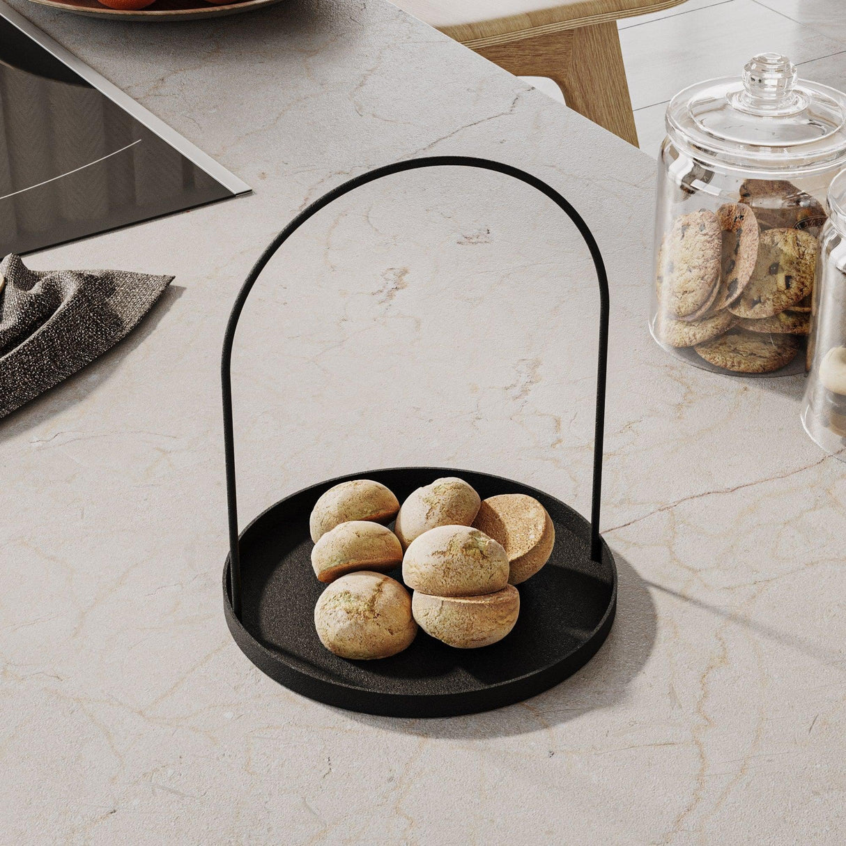 Accesoriu metalic decorativ Kos, Negru, 23x28 cm