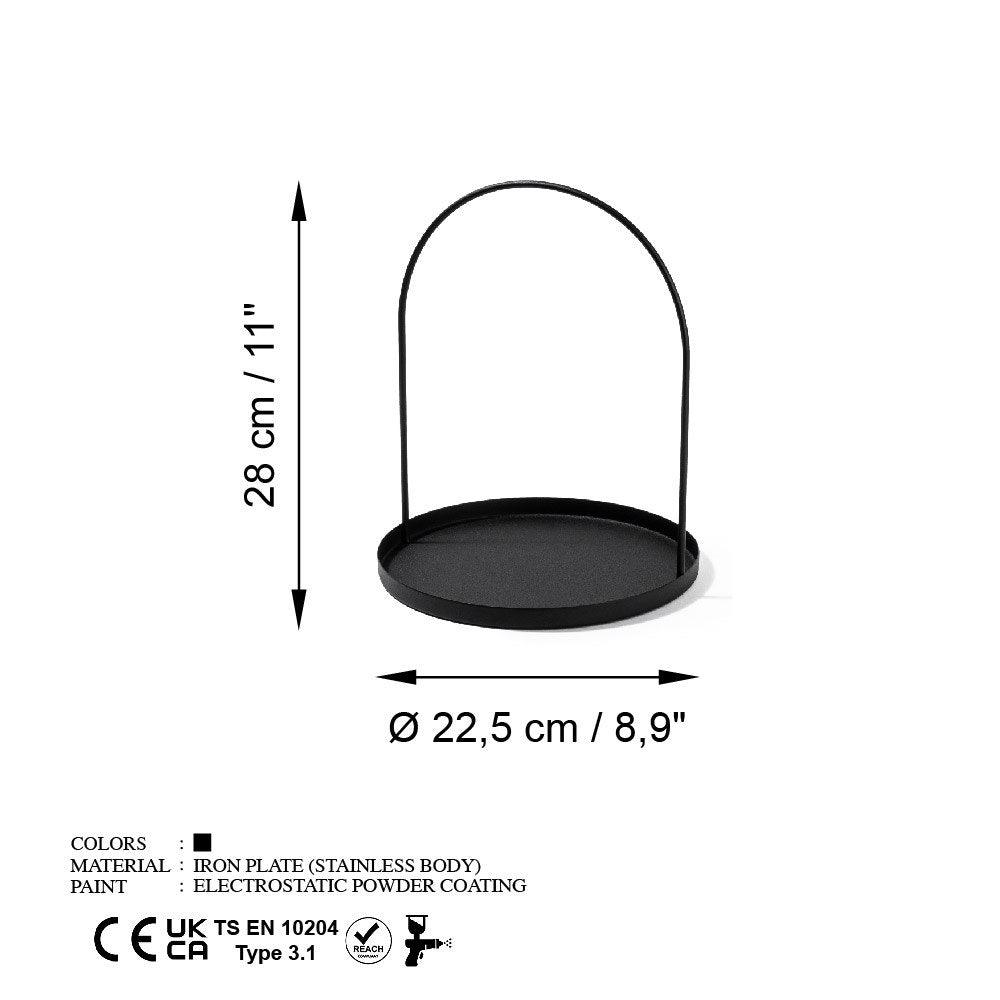 Accesoriu metalic decorativ Kos, Negru, 23x28 cm