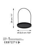 Accesoriu metalic decorativ Kos, Negru, 23x28 cm