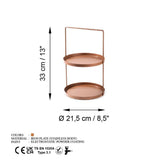 Accesoriu metalic decorativ Decorative Metal Accessory Classic 3, Cupru, 21x33 cm
