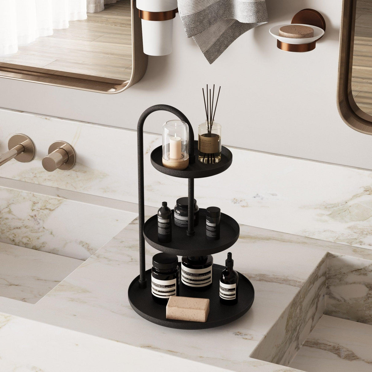Accesoriu metalic decorativ Kalkı, Negru, 20x32 cm