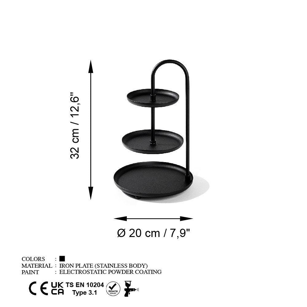 Accesoriu metalic decorativ Kalkı, Negru, 20x32 cm