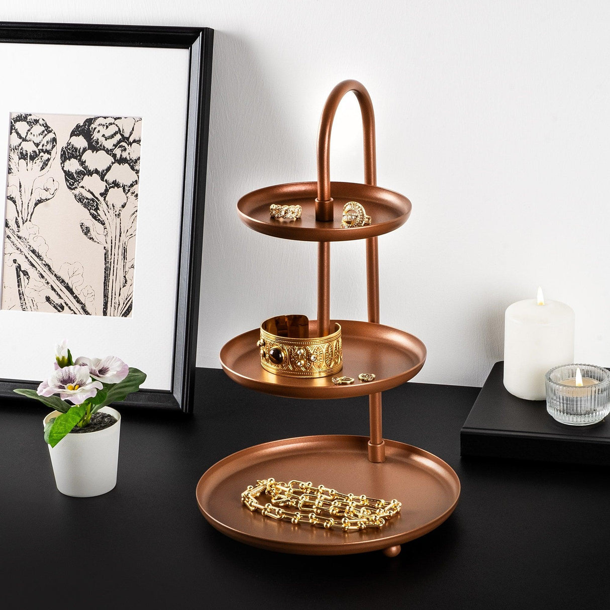 Accesoriu metalic decorativ Decorative Metal Accessory Lux 2, Cupru, 20x32 cm