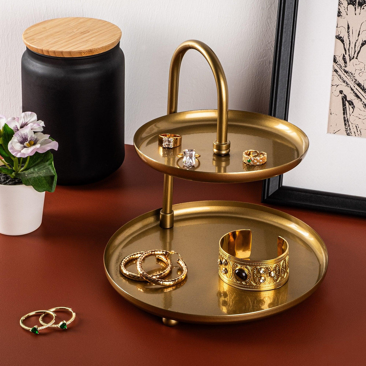 Accesoriu metalic decorativ Decorative Metal Accessory Honey 1, Aur, 20x21 cm