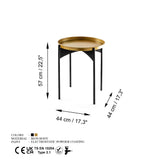 Măsuță de cafea Shb-002, Negru - Auriu, 44x44x57 cm