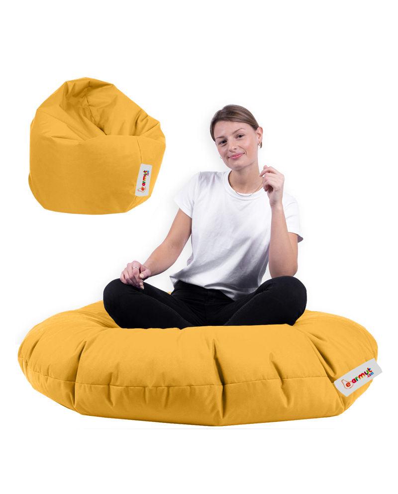 Fotoliu puf, Bean Bag, Ferndale, 100 cm,  impermeabil, 100 x 100 x 20 cm - Galben, SKU 248FRN1286