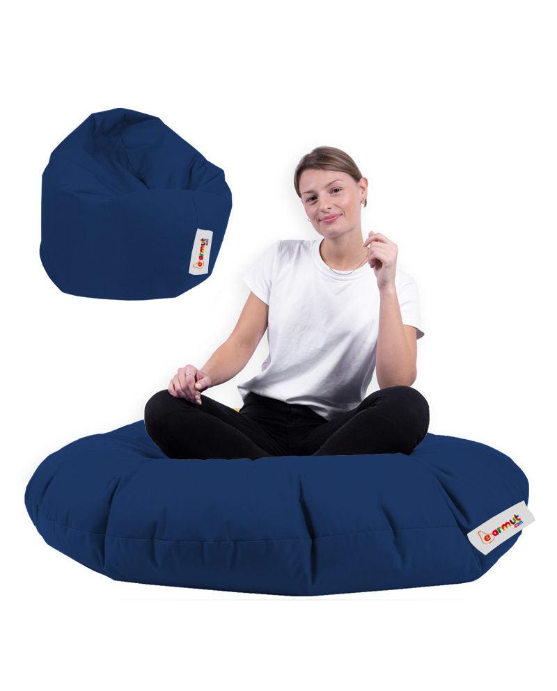 Fotoliu puf, Bean Bag, Ferndale, 100 cm,  impermeabil, 100 x 100 x 20 cm - Albastru inchis, SKU 248FRN1286