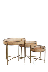 Set de măsuțe de cafea Kolezyum, Diverse culori, Diverse configurații, Ø45x40 cm - Antichizat - 3 bucăți | SKU: 253NSR1247 | Set de măsuțe de cafea Kolezyum, Ø45x40 cm, varianta Antichizat - 3 bucăți, produs pentru amenajarea locuinței, disponibil online în România la CasaMob