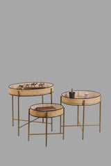 Set de măsuțe de cafea Kolezyum, Diverse culori, Diverse configurații, Ø45x40 cm - Antichizat - 3 bucăți | SKU: 253NSR1247 | Set de măsuțe de cafea Kolezyum, Ø45x40 cm, varianta Antichizat - 3 bucăți, produs pentru amenajarea locuinței, disponibil online în România la CasaMob