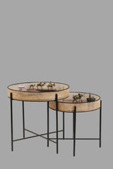 Set de măsuțe de cafea Kolezyum, Diverse culori, Diverse configurații, Ø45x40 cm - Negru - Natur - 2 bucăți | SKU: 253NSR1251 | Set de măsuțe de cafea Kolezyum, Ø45x40 cm, varianta Negru - Natur - 2 bucăți, produs pentru amenajarea locuinței, disponibil online în România la CasaMob
