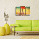 Tablou Canvas cu Led Floare Portacalie, Multicolor, 66 x 45 cm