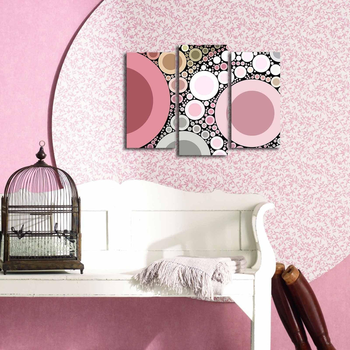 Tablou Canvas cu Led Rosa, Multicolor, 66 x 45 cm
