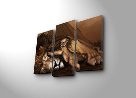 Tablou Canvas cu Led Lion King, Multicolor, 66x45 cm