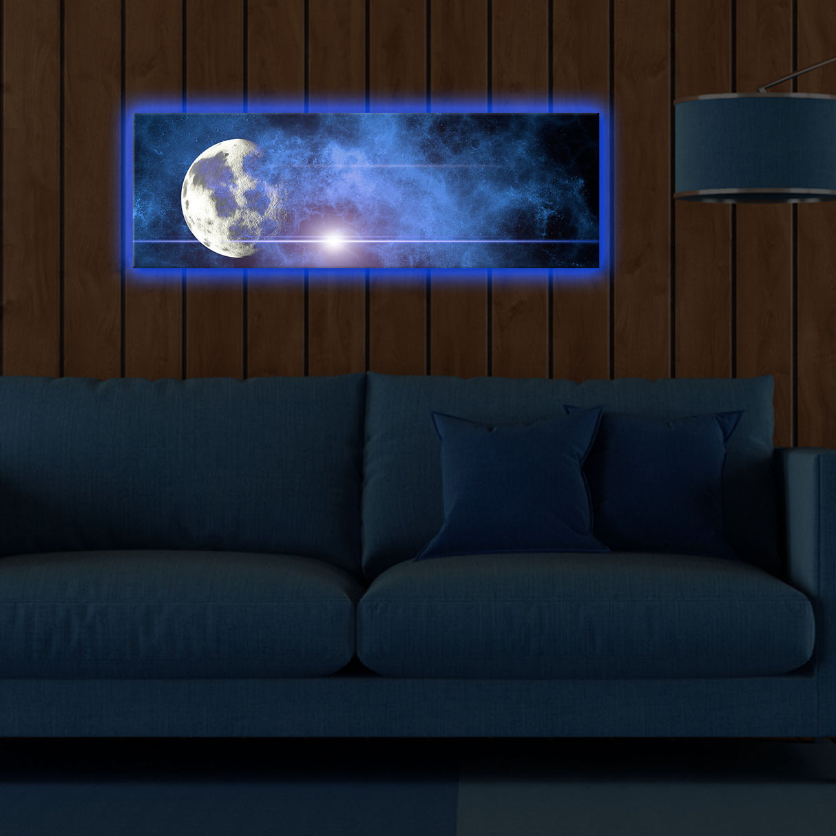 Tablou canvas cu LED 3090DACT-54, Multicolor, 30x90x3 cm