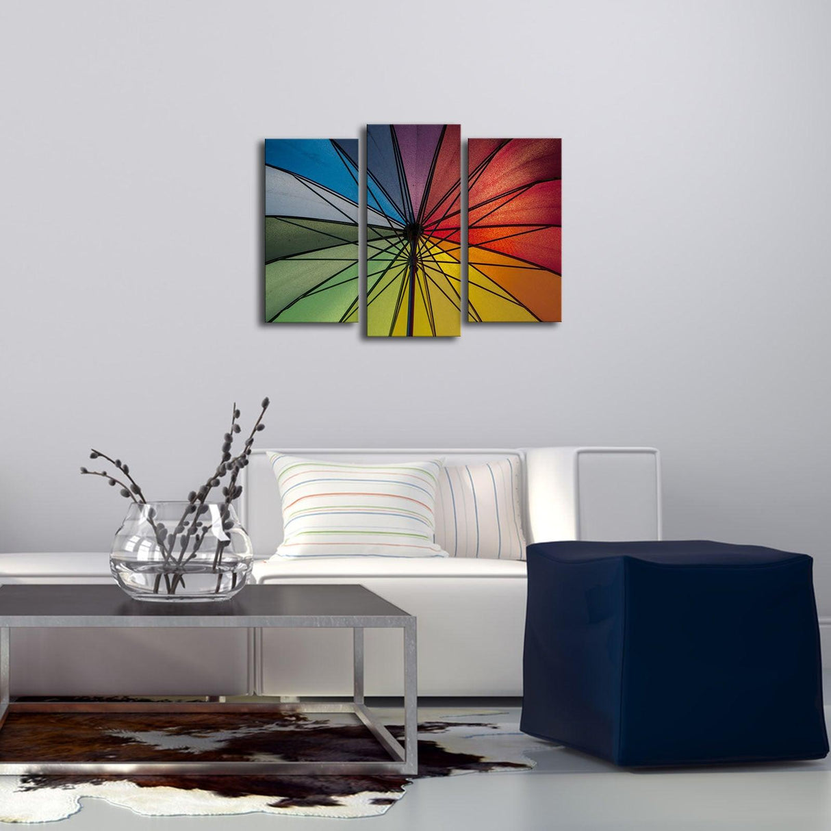 Tablou Canvas cu Led Umbrela, Multicolor, 66 x 45 cm