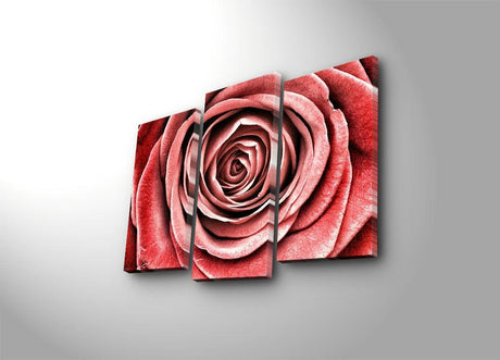Tablou Canvas cu Led Led Trandafir Rosu, Multicolor, 66 x 45 cm