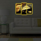 Tablou Canvas cu Led Panorama Sydney, Multicolor, 66 x 45 cm