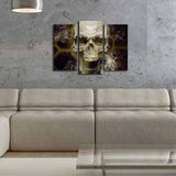 Tablou Canvas cu Led Skull, Multicolor, 66 x 45 cm