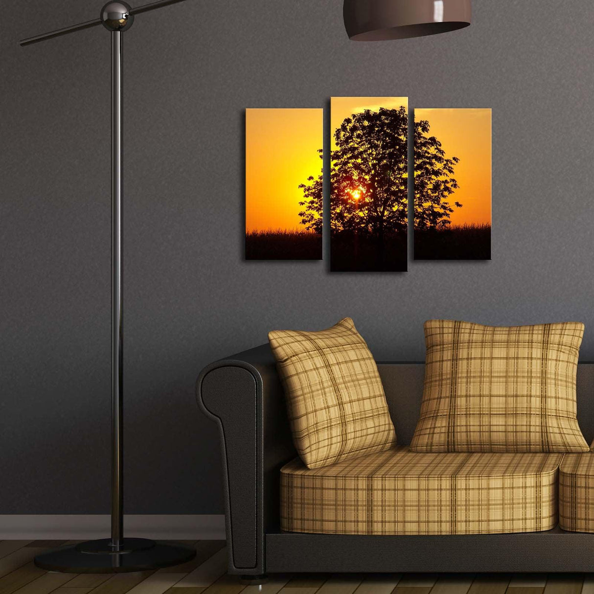Tablou Canvas cu Led Cernica, Multicolor, 66 x 45 cm