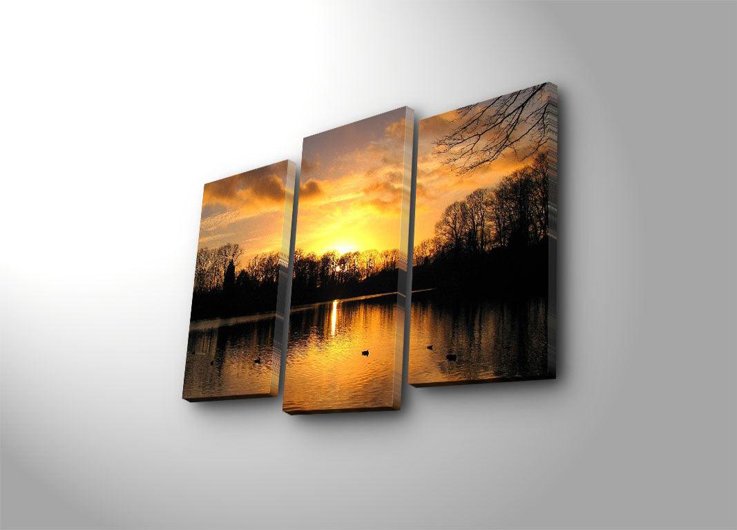 Tablou Canvas cu Led Herastrau, Multicolor,  66 x 45 cm
