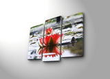 Tablou Canvas cu Led Floare de Lotus, Multicolor, 66 x 45 cm