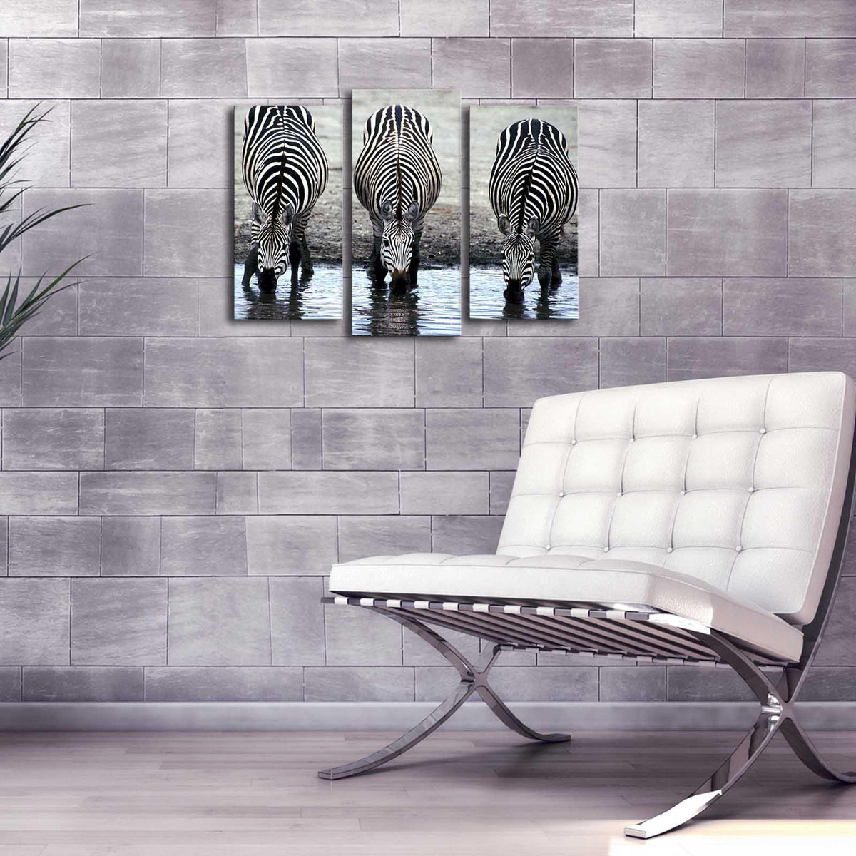 Tablou Canvas cu Led Zebra, Multicolor, 66 x 45 cm, SKU 254LED4288