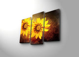 Tablou Canvas cu Led Floare Soarelui, Multicolor, 66 x 45 cm