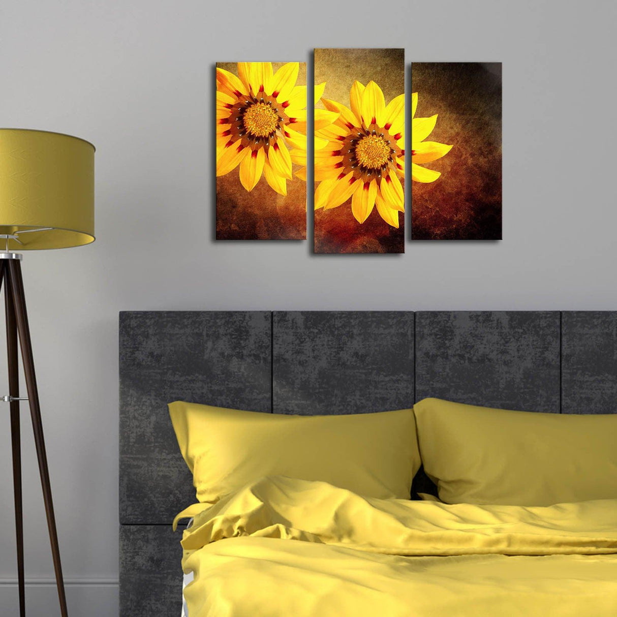 Tablou Canvas cu Led Floare Soarelui, Multicolor, 66 x 45 cm