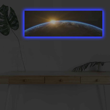 Tablou canvas cu LED 3090NASA-018, Multicolor, 30x90x3 cm