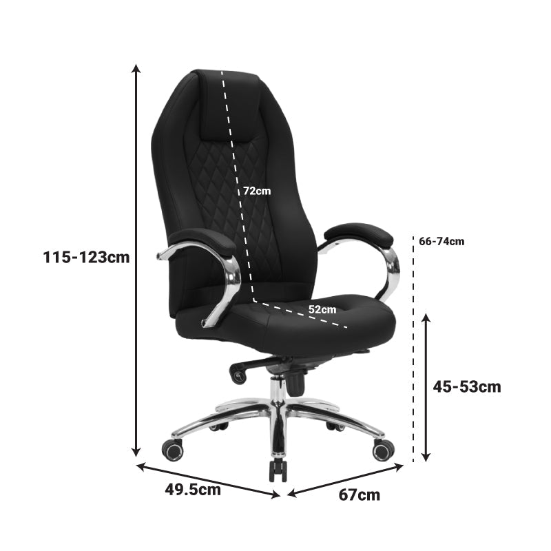 Scaun de birou Ionia, Negru, 67x50x123 cm