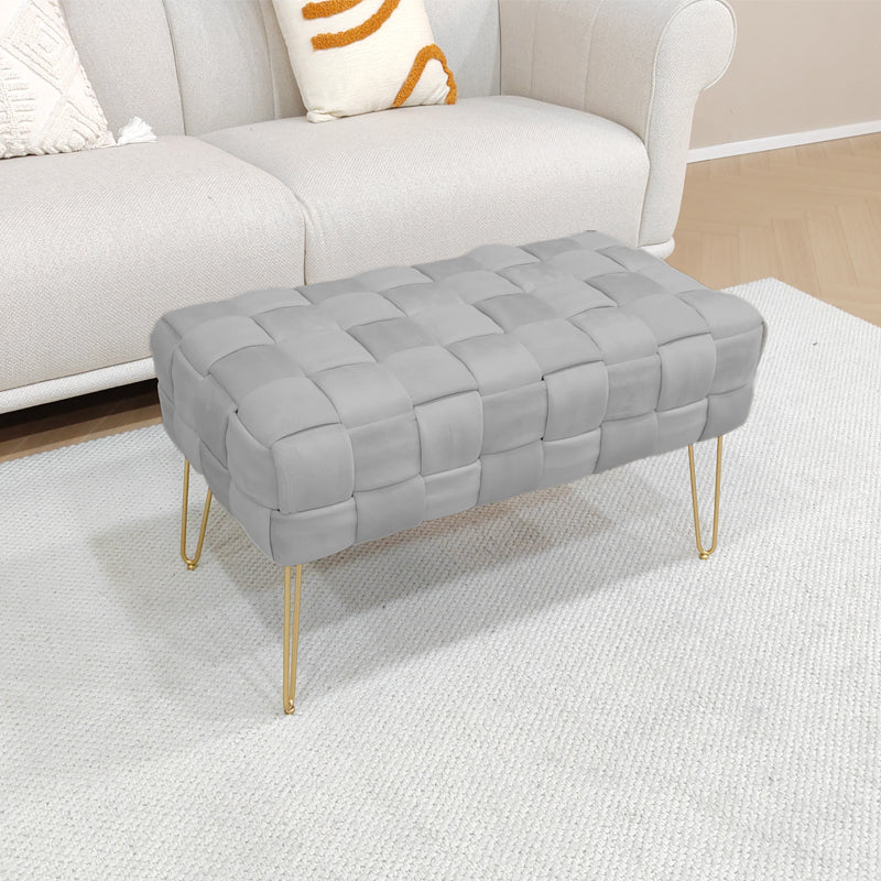 Taburet Wenzo, Catifea, Diverse culori, 82x43x46 cm - Gri