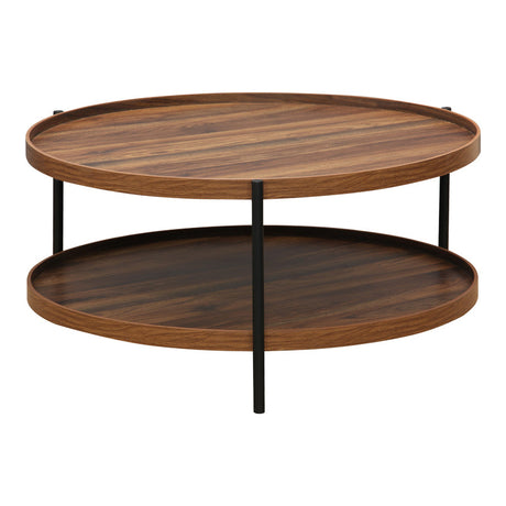 Masa de cafea Portogie mdf nuc - metal negru D80x40cm