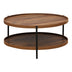 Masa de cafea Portogie mdf nuc - metal negru D80x40cm