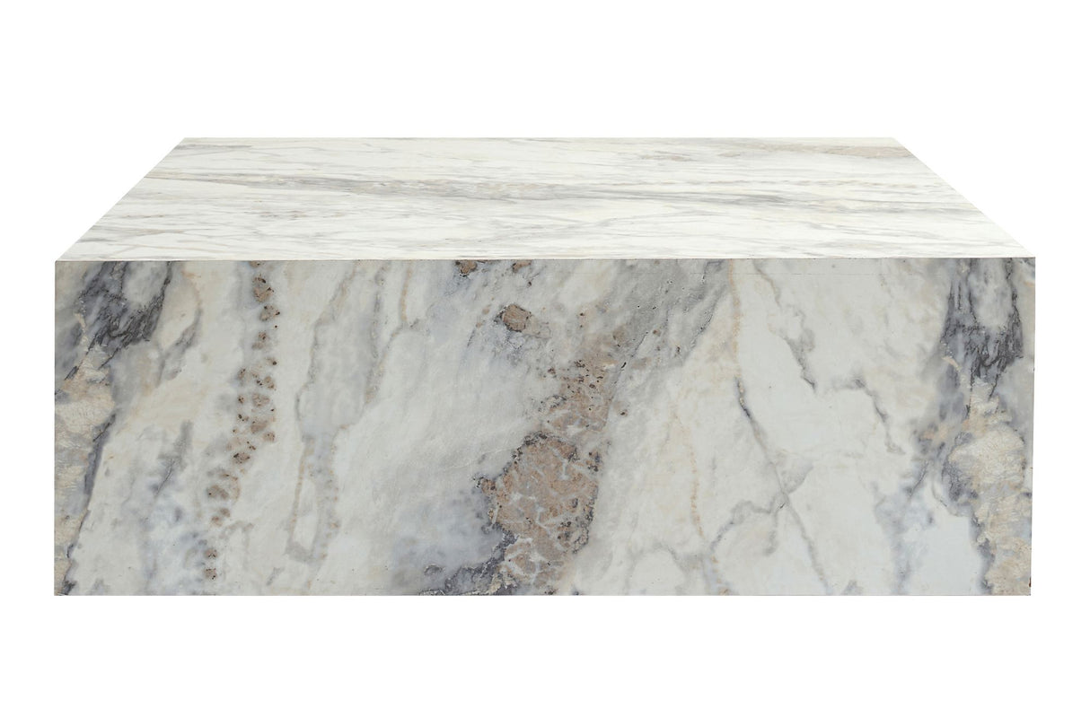Măsuță de cafea Prizma, Freesia marble, 90x90x35 cm