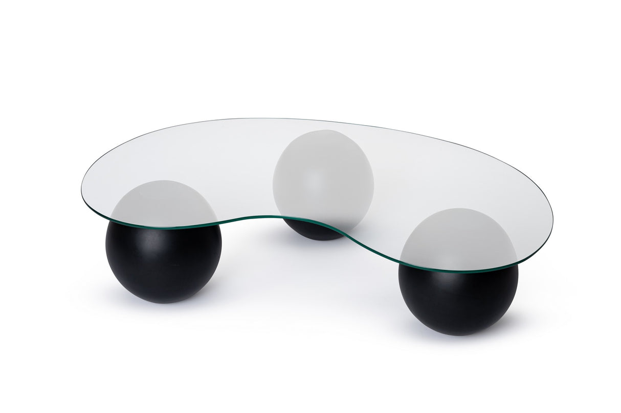 Măsuță de cafea Sphere, Negru - Transparent, 120x70x30 cm